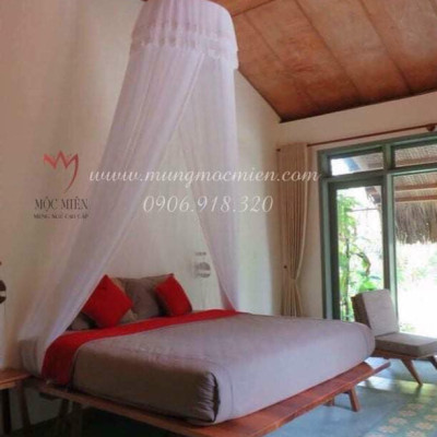 Màn Cho Giường Tròn - Màn Tròn Cao Cấp Mộc Miên ( Hình thật )
