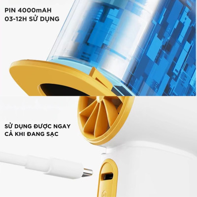 Quạt Phản Lực Cầm Tay Kachi MK406 – Pin 4000mAh, Gió Mạnh Gấp 1.5 Lần - Hàng chính hãng