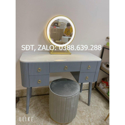 Hàng Siêu Cấp Bộ bàn ghế trang điểm : Bàn phấn mặt đá 5 ngăn kẻ sọc kèm gương hiện đại  - Giá Tại Xưởng