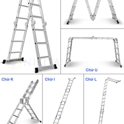 Thang nhôm gấp 4 khúc NIK44A & NIK44