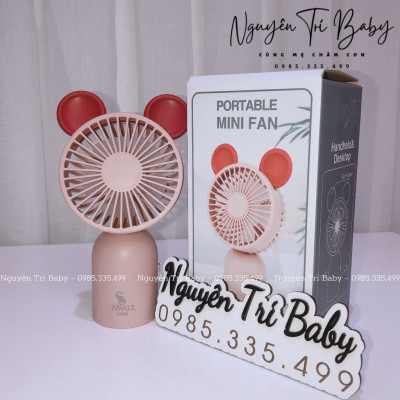 Quạt mini cầm tay tích điện pin sạc Moaz bebe (màu ngẫu nhiên) - Hàng chính hãng