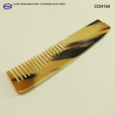 Lược sừng bằng đầu hai loại răng (Size: M - 12,5cm) COH104 - Lược xuất khẩu Nhật - Chăm sóc tóc