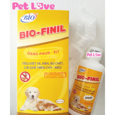 Bio Finil xịt trị ghẻ, ve rận, bọ chét chó mèo
