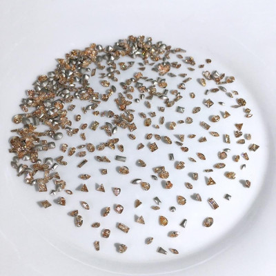 Đá Mini Chân Bằng Vàng Trà Siêu Nhỏ 100 Viên, Thủy Tinh Nhân Tạo Cao Cấp, Đá Đính Móng, Siêu Sáng, Mix Mẫu Đa Dạng Sơn Gel Nữ