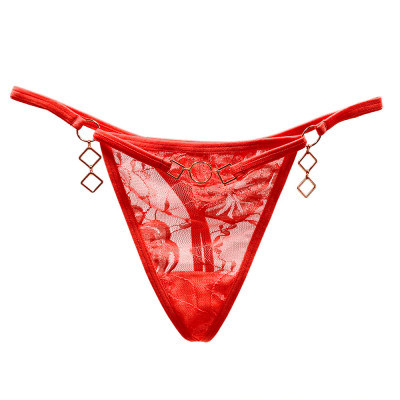 Quần lót lọt khe ren co giãn sexy phối dây kim loại quyến rũ cá tính