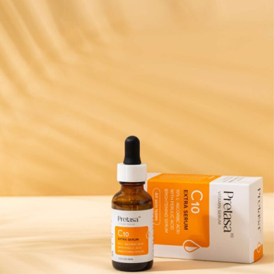 Serum sáng da mờ thâm Vitamin C PRETASA C10 Extra Serum - Hàng Chính Hãng