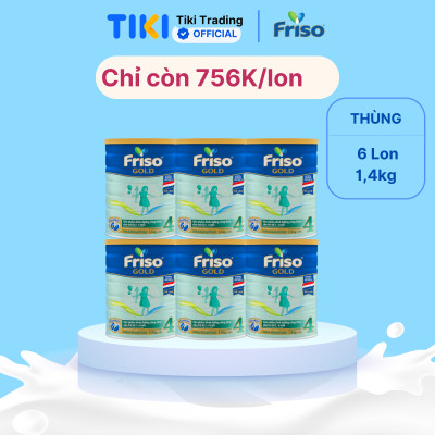 Combo 6 sữa Bột Friso Gold 4 1400g (Dành Cho Trẻ Từ 2 - 6 Tuổi)