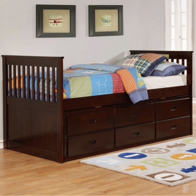 [Miễn phí vận chuyển, lắp đặt] Giường tầng thấp xuất khẩu Lincoln 1m2/1m2-IBIE