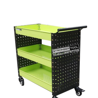 XE ĐẨY DỤNG CỤ 3 NGĂN 2 TẤM HÔNG DÙNG CHO GARARE TIỆM SỬA XE MÁY