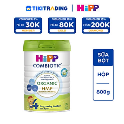 Sữa bột công thức HiPP 4 Organic Combiotic 800g cho bé từ 3 tuổi