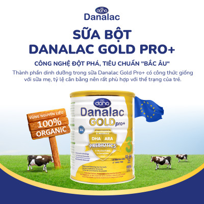 Sữa Danalac Gold Pro+Số 3 Cho Bé 1-3 Tuổi Hộp 800g Nhập Khẩu Thụy Sỹ
