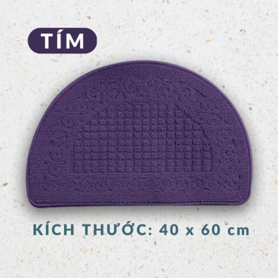 Thảm Chùi Chân Vải Hình Bán Nguyệt TOKDODO Chống Trượt Cao Cấp.
