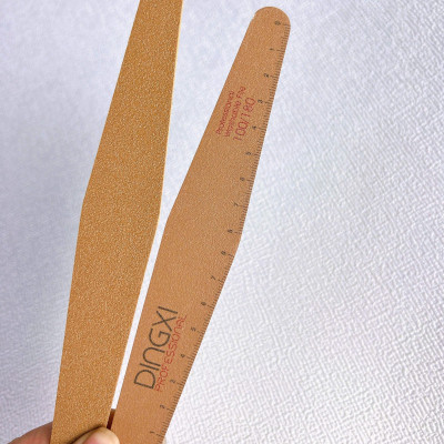 Dũa DINGXI Có Thước Đo Loại Dày Nhiều Form Vuông, Thẳng, Bầu, Kim Cương Màu Nâu Da Bò Cao Cấp Có Kẻ Vạch Làm Nail Chuyên Nghiệp