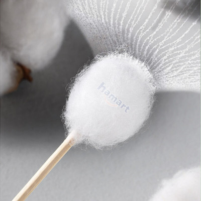 Gói 100 Tăm Bông Ngoáy Tai Thân Gỗ Tre 2 Đầu Tròn Vệ Sinh Tai Tiện Lợi