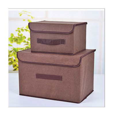 Set 2 bộ 4 hộp vải đựng quần áo, hộp đựng đồ , hộp vải đựng đa năng có nắp kèm quai xách tiện dụng, giao màu ngẫu nhiên
