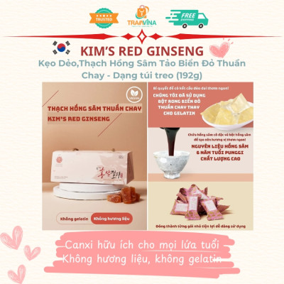 Kẹo Dẻo,Thạch Hồng Sâm Tảo Biển Đỏ Thuần Chay Kim