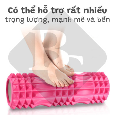 Combo Thảm Tập Yoga 6mm,Con Lăn Massage Ống Lăn Dãn Cơ Foam Roller BLUE- Bóng tập yoga size 65cm Tập Gym, Yoga, Thể Hình (hàng nhập khẩu)
