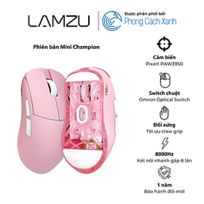 Chuột không dây siêu nhẹ Lamzu Atlantis Mini Champion Edition - Hỗ trợ 8KHz - Hàng Chính Hãng