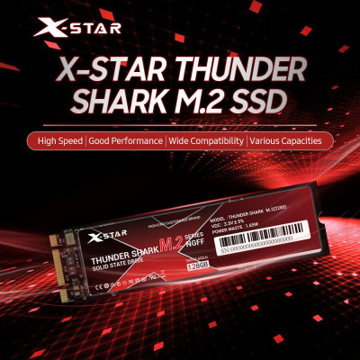 X-Star M.2 Solid State Drive Internal SSD Thunder Shark M.2 SSD M.2 2280/3D NAND Technology/High Transmitting Speed