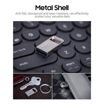 Ổ đĩa kim lọai Kingston DTMC3 64GB USB 3.1/flash USB di động chống va đập,chống mài mòn đĩa U lên đến 100MB / giây tốc độ đọc 64GB(Bạc)