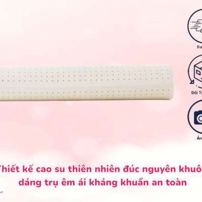 Gối Ôm Cao Su Thiên Nhiên Diamond - Nâng Đỡ Êm Ái Gác Ôm Thoải Mái