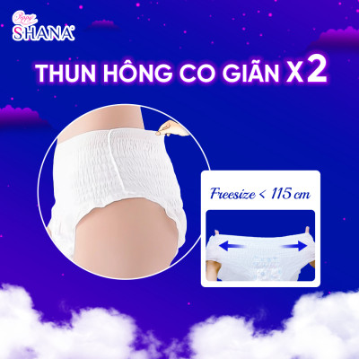 Combo 60 gói Băng Vệ Sinh Quần Peppy Shana Ngày Đêm Siêu Thấm, Freesize, Chống Tràn Tối Đa, Tiết Kiệm (120 miếng)