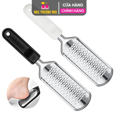 Cây Chà Gót Chân Inox Lưỡi Nổi To Nhỏ Loại Tốt Dài 27cm, Loại Bỏ Tế Bào Cũ, Tay Cầm Nhựa Cứng Bền, Làm Sạch Gót Chân Hiệu Quả, Phụ Kiện Làm Nail