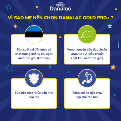Sữa Danalac Gold Pro+Số 3 Cho Bé 1-3 Tuổi Hộp 800g Nhập Khẩu Thụy Sỹ