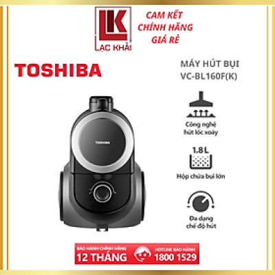 Máy hút bụi Toshiba VC-BL160F(K) - màu đen - Công suất 1600W - Hàng chính hãng - bảo hành 12 tháng chất lượng Nhật Bản