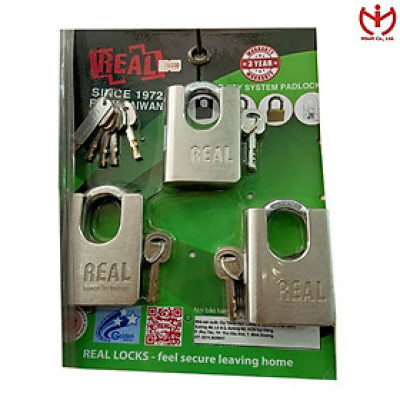 Bộ 3 ổ khóa chống cắt REAL AC 65 thân kẽm rộng 65mm 4 chìa chủ Master Key - MSOFT