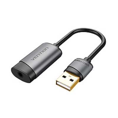 VENTION Thẻ âm thanh USB Bộ điều hợp âm thanh nổi bên ngoài với micrô tai nghe 3,5 mm Thay thế cho máy tính xách tay / máy tính để bàn / PS4