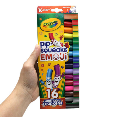 Hộp 16 Bút Lông Màu Pip Squeaks Emoji - Dễ Tẩy Rửa - Crayola 588717