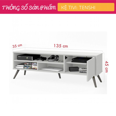 Tủ để tivi gỗ đẹp kiểu dáng nhỏ gọn SMLIFE Tenshi