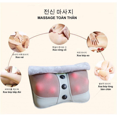 ￼CHÍNH HÃNG Gối massage 6 bi chính hãng Ayosun Hàn Quốc