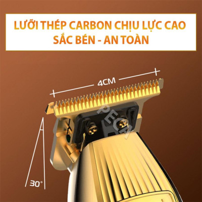 Tông đơ chấn viền cao cấp KEMEI KM-I32S không dây sử dụng đế sạc USB màn hình LED hiển thị thông minh dùng để cạo trắng, cắt tóc cạo trọc đầu có móc treo tiện lợi