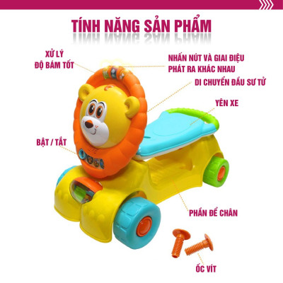 Xe Tập Đi Sư Tử Kết Hợp Xe Chòi Chân Scooter Winfun 0855NL