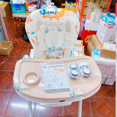 Ghế ngồi ăn dặm điều chỉnh độ cao, điều chỉnh ngả lưng có bánh xe Mastela 1015 cho bé 6 tháng đến 5 tuổi chuẩn ASTM Mỹ - tặng áo yếm ăn dặm chống nước