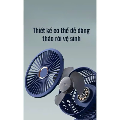 Quạt Mini Tích Điện Kẹp Bàn F60 - 5 Tốc Độ Gió, Xoay 720 Độ, Lồng Quạt 15cm, Sạc Type C - HÀNG CHÍNH HÃNG MINIIN