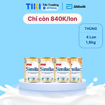 Combo 4 Sữa Bột Similac 2+ 1,6kg cho trẻ từ 2 tuổi trở lên