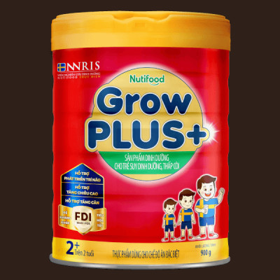 Sữa bột Nutifood GrowPLUS+ Suy Dinh Dưỡng (Đỏ) 2+ Lon 900G