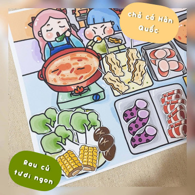 Bộ Tranh Tương Tác Cô Tiên Xanh - Tiệm Buffet Lẩu Tokbokki