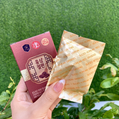 Sâm lát tẩm mật ong HG Bio hộp 10 gói, Sản phẩm và quà tặng cho tất cả.