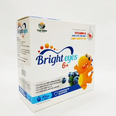 SIRO BỔ MẮT BRIGHT EYES 6+ BỔ SUNG VITAMIN A VÀ CÁC CHẤT CẦN THIẾT GIÚP TRẺ CÓ ĐÔI MẮT SÁNG KHỎE - GIẢM MỎI MẮT, KHÔ MẮT, MỜ MẮT – HẠN CHẾ CẬN THỊ - KHỎI LO CÁC BỆNH VỀ MẮT - HỘP 20 ỐNG NHỰA BẺ