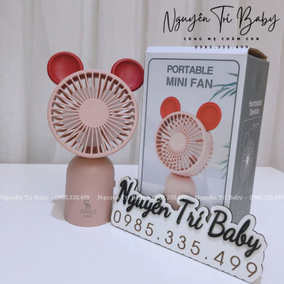 Quạt mini cầm tay tích điện pin sạc Moaz bebe (màu ngẫu nhiên) - Hàng chính hãng