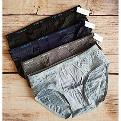 SET 5 quần lót tam giác sườn hoa văn thông hơi màu ngẫu nhiên (Từ 40kg-80kg)