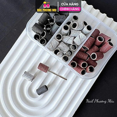 Hộp 60 Đầu Mài Móng Nhám Mịn, Giấy Nhám Chất Lượng Cao, Mài Nhanh, Không Gây Tiếng Ồn, Làm Nail Tiện Lợi Nail Phương Miu