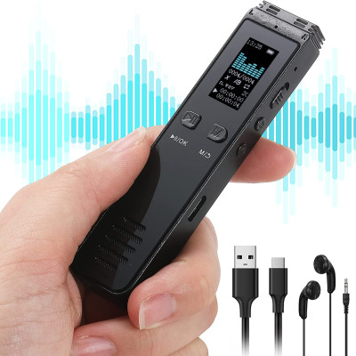 ROGTZ - Máy Ghi Âm Chuyên Nghiệp GA996 Bộ nhớ 8Gb Ghi âm sắc nét Chống ồn chủ động Loại bỏ tạp âm Kết nối Bluetooth Loa ngoài Hi-Fi Tự động lưu khi tắt máy Bảo mật tệp tin Sinh viên Nhà báo Soạn nhạc Họp hành - Hàng Chính Hãng