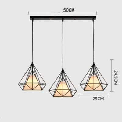 Bộ đèn thả DIAMON treo trần - kèm bóng LED và đế ốp trần (D250mm)