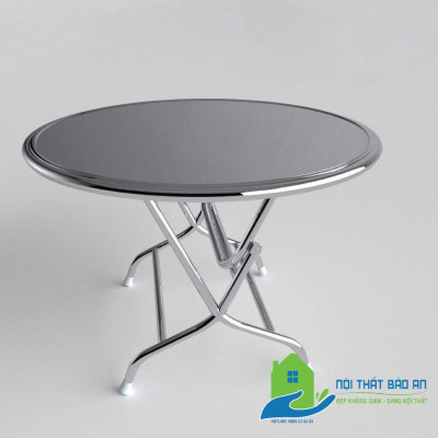 Bàn tròn inox 304 cao cấp 1m2- Nội Thất Bảo An