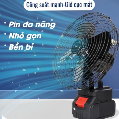 Quạt Sắt Mini Sạc Tích Điện GDV Siêu Mát Dùng Chân Pin Phổ Thông Pin 10Cell - Hàng Chính Hãng
